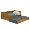 Twin size Solid Wood Daybed with Roll Out Trundle Bed Frame