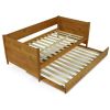 Twin size Solid Wood Daybed with Roll Out Trundle Bed Frame