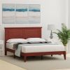 Traditional Solid Oak Wooden Platform Bed Frame with Headboard in Cherry