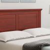 Traditional Solid Oak Wooden Platform Bed Frame with Headboard in Cherry