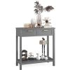 Modern Entryway Accent 2 Drawer Sofa Side Table