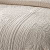 3-Piece Reversible Scalloped Edges Microfiber Quilt Set in Cream