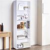 Modern 5-Shelf Bookcase Storage Shelves in Wood Finish