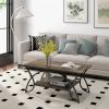 Modern 2 Tier Coffee Table with Metal Curved Legs