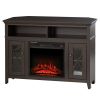 Electric Fireplace Mantel TV Stand w/ Adjustable Shelves 2 Storage Cabinets