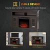 Electric Fireplace Mantel TV Stand w/ Adjustable Shelves 2 Storage Cabinets