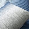 Blue Grey Lightweight Crinkle Fabric 3 Piece Quilt Set