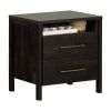 Modern 2 Drawer Nightstand Cubby Storage Shelf