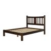 Farmhouse Style Solid Wood Platform Bed with Headboard in Espresso