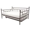 Full size Metal Daybed with Twin Roll-out Trundle Bed
