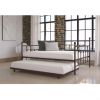 Full size Metal Daybed with Twin Roll-out Trundle Bed
