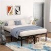 18-inch Rounded Edge Corners Metal Bed Frame with Under-bed Storage Space
