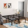 18-inch Rounded Edge Corners Metal Bed Frame with Under-bed Storage Space