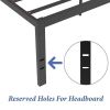 18-inch Rounded Edge Corners Metal Bed Frame with Under-bed Storage Space