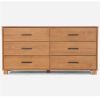 Modern Farmhouse Solid Wood 6 Drawer Double Dresser