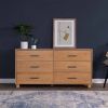 Modern Farmhouse Solid Wood 6 Drawer Double Dresser