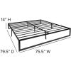 14 Inch High Heavy Duty Black Metal Platform Bed Frame