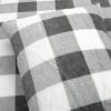 Plaid Soft Faux Fur Comforter Set in Black White Grey