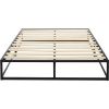 10-inch Low Profile Modern Metal Wood Slat Platform Bed Frame