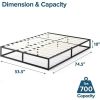 10-inch Low Profile Modern Metal Wood Slat Platform Bed Frame