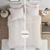 Reversible Soft Sherpa Faux Fur Comforter Set in Ivory