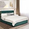 Full Size Linen Headboard 4 Drawer Storage Platform Bed