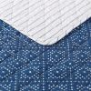 Blue White Dots and Stripes 100-Percent Cotton Reversible Quilt Set