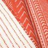 Scandinavian Chevron Orange White Stripe Reversible Cotton Quilt Set