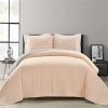 Soft Reversible Lightweight Quilt Set in Rose Blush Pink and Grey