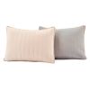 Soft Reversible Lightweight Quilt Set in Rose Blush Pink and Grey