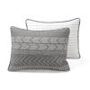 Scandinavian Dark Grey Chevron Reversible Cotton Quilt Set