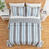Coastal Starfish Sand Dollar Grey Blue White Quilt Set