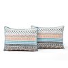 Scandinavian Chevron Teal White Orange Reversible Cotton Quilt Set