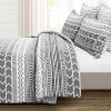 Scandinavian Chevron 5 Piece Black White Lightweight Comforter Set