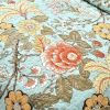3 Piece Farmhouse Teal Blue Floral Cotton Reversible Quilt Set