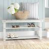 Wooden 2-Shelf Shoe Rack Storage Bench for Entryway or Closet