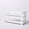 Wooden 2-Shelf Shoe Rack Storage Bench for Entryway or Closet
