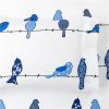 Blue White Floral Birds on Wire Soft Polyester 6 Piece Sheet Set
