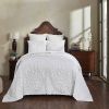 Full Size 100-Percent Cotton Chenille 3-Piece Coverlet Bedspread Set