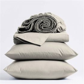 Full size100-Percent Certified Organic Cotton Sheet Set (Color: Ivory Beige Off-White)