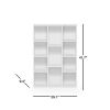 Modern 42-inch High Bookcase with Open Shelves in White Wood Finish