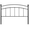 Classic Black Metal Headboard with Round Posts
