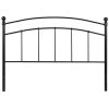Classic Black Metal Headboard with Round Posts