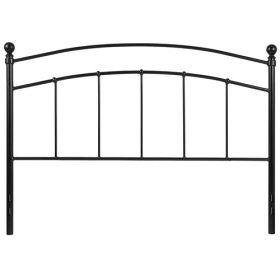 Classic Black Metal Headboard with Round Posts (size: Full)