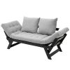 3 In 1 Convertible Sofa Chaise Lounger Bed with  2 Large Pillows