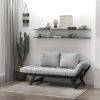 3 In 1 Convertible Sofa Chaise Lounger Bed with  2 Large Pillows
