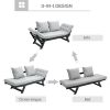3 In 1 Convertible Sofa Chaise Lounger Bed with  2 Large Pillows