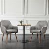 Set of 2 Retro Linen Upholstered Accent Chair with Stylish Wood Legs