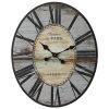 Oversized Distressed Paris Wood Wall Clock