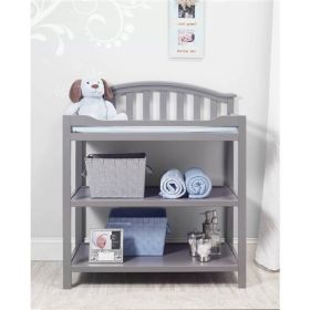 SF Home Baby Toddler Changing Table in Wood Finish with Changing Pad (Color: Gray)